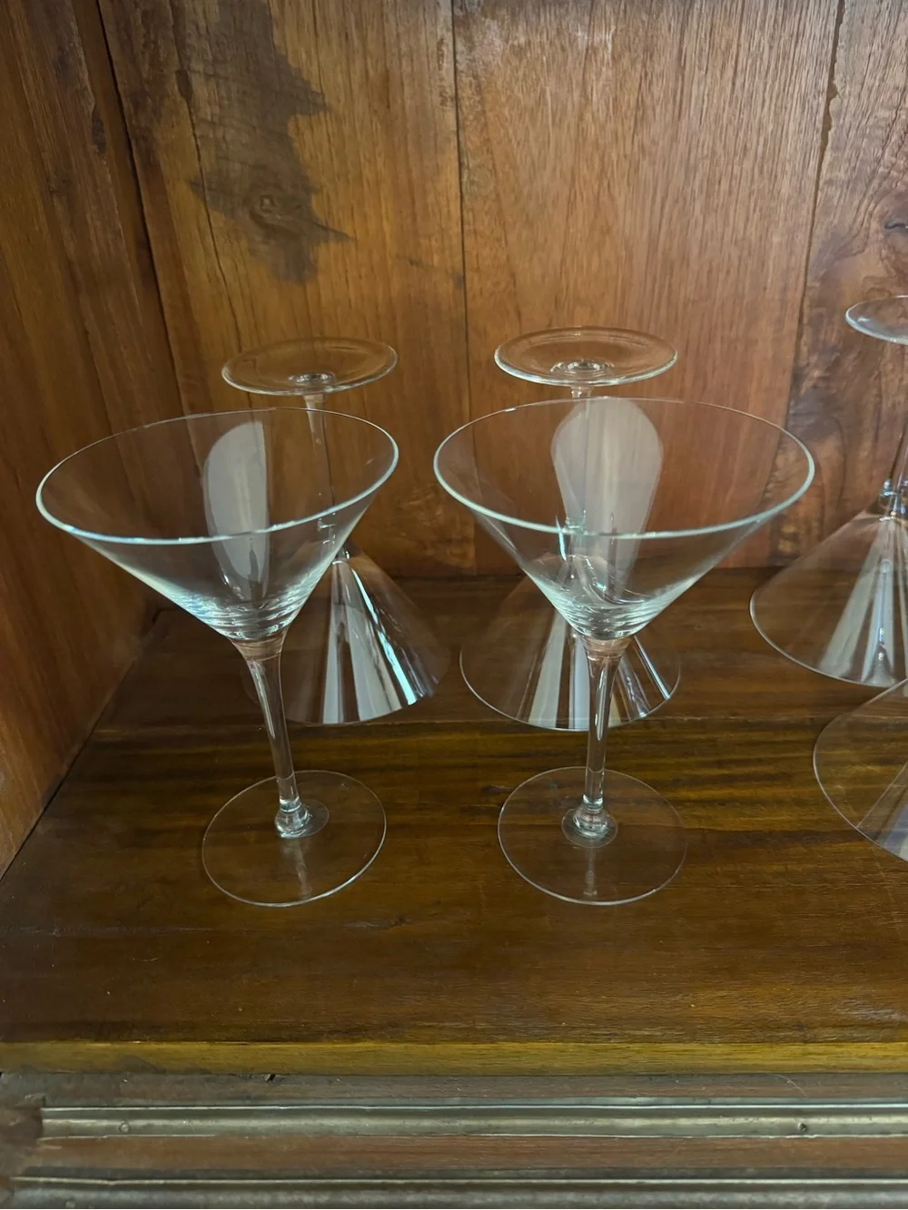 Williams Sonoma Clear Glass Martini Coupes - Set of 4 hand blown from Hungary
